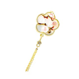 Maxbell Chic Brooch Pin Metal Durable with Tassel Brooches for Girls Boys Lapel Gift Plum