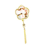 Maxbell Chic Brooch Pin Metal Durable with Tassel Brooches for Girls Boys Lapel Gift Plum