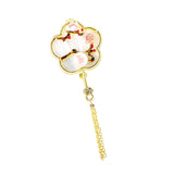 Maxbell Chic Brooch Pin Metal Durable with Tassel Brooches for Girls Boys Lapel Gift Plum