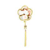 Maxbell Chic Brooch Pin Metal Durable with Tassel Brooches for Girls Boys Lapel Gift Plum
