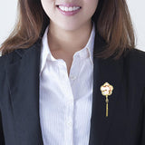 Maxbell Chic Brooch Pin Metal Durable with Tassel Brooches for Girls Boys Lapel Gift Plum