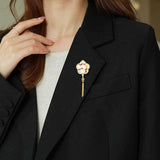 Maxbell Chic Brooch Pin Metal Durable with Tassel Brooches for Girls Boys Lapel Gift Plum