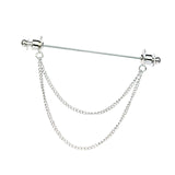 Maxbell Brooch Tassel Chain Clip Clothes Accessories Lapel Pin Brooches Pins Gift Argent