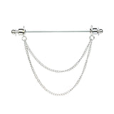 Maxbell Brooch Tassel Chain Clip Clothes Accessories Lapel Pin Brooches Pins Gift Argent