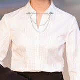 Maxbell Brooch Tassel Chain Clip Clothes Accessories Lapel Pin Brooches Pins Gift Argent