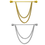 Maxbell Collar Clips with Chain Shirt Buttoned Pin Metal Mens Shirt Collar Pins Aureate