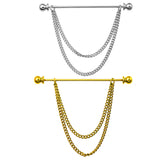 Maxbell Collar Clips with Chain Shirt Buttoned Pin Metal Mens Shirt Collar Pins Aureate