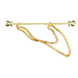 Maxbell Collar Clips with Chain Shirt Buttoned Pin Metal Mens Shirt Collar Pins Aureate