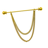 Maxbell Collar Clips with Chain Shirt Buttoned Pin Metal Mens Shirt Collar Pins Aureate