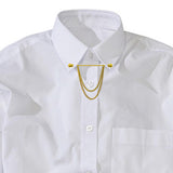 Maxbell Collar Clips with Chain Shirt Buttoned Pin Metal Mens Shirt Collar Pins Aureate