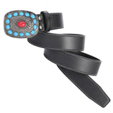 Maxbell Fashion Men Belt Casual Turquoise Buckle Adjustable Western Belt Waist Strap Black