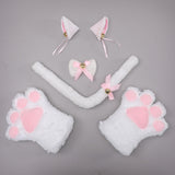 Maxbell Cat Costume Animal Cosplay Bow Tie Ears Gifts Fancy Dress Children White