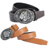 Maxbell Vintage Style Mens Belt PU Leather Adjustable for Casual Coffee