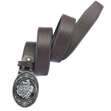 Maxbell Vintage Style Mens Belt PU Leather Adjustable for Casual Coffee