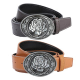 Maxbell Vintage Style Mens Belt PU Leather Adjustable for Casual Coffee