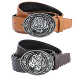 Maxbell Vintage Style Mens Belt PU Leather Adjustable for Casual Coffee