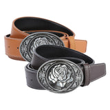 Maxbell Vintage Style Mens Belt PU Leather Adjustable for Casual Coffee