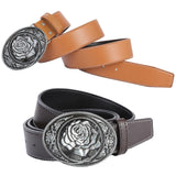 Maxbell Vintage Style Mens Belt PU Leather Adjustable for Casual Coffee