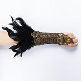 Maxbell 2Pcs Wrist Cuffs Sleeves Mesh Long for Cosplay Brazil Stage