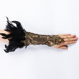 Maxbell 2Pcs Wrist Cuffs Sleeves Mesh Long for Cosplay Brazil Stage