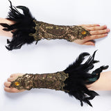Maxbell 2Pcs Wrist Cuffs Sleeves Mesh Long for Cosplay Brazil Stage