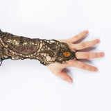 Maxbell 2Pcs Wrist Cuffs Sleeves Mesh Long for Cosplay Brazil Stage