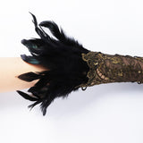 Maxbell 2Pcs Wrist Cuffs Sleeves Mesh Long for Cosplay Brazil Stage