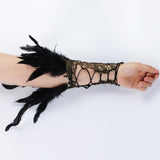 Maxbell 2Pcs Wrist Cuffs Sleeves Mesh Long for Cosplay Brazil Stage