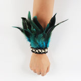 Maxbell 2Pcs plush Wrist Cuffs Wristband for Evening Showgirl Stage Performance