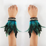 Maxbell 2Pcs plush Wrist Cuffs Wristband for Evening Showgirl Stage Performance