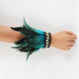 Maxbell 2Pcs plush Wrist Cuffs Wristband for Evening Showgirl Stage Performance