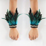 Maxbell 2Pcs plush Wrist Cuffs Wristband for Evening Showgirl Stage Performance