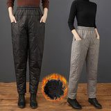 Maxbell Winter Warm Puffer Down Pants Compression Snow Trousers Elastic High Waisted L