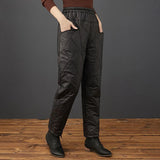 Maxbell Winter Warm Puffer Down Pants Compression Snow Trousers Elastic High Waisted XL