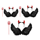 Maxbell Wing Feather Triangle Fork Headwear Set Comfortable for Party Festivals Small