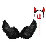 Maxbell Wing Feather Triangle Fork Headwear Set Comfortable for Party Festivals Small