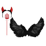 Maxbell Wing Feather Triangle Fork Headwear Set Comfortable for Party Festivals Small