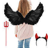 Maxbell Wing Feather Triangle Fork Headwear Set Comfortable for Party Festivals Small