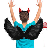 Maxbell Wing Feather Triangle Fork Headwear Set Comfortable for Party Festivals Medium