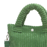 Maxbell Fashion Corduroy Tote Bag Casual Bucket Pouch Handbags Shopping Travel green