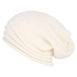 Maxbell Winter Beanie Hats Soft Breathable for Hiking Walking Adults Men Women white