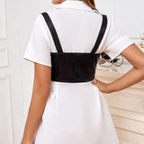 Maxbell Punk Fashion PU Leather Waist Belt Waistband with Straps for Dancing Dresses