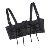 Maxbell Punk Fashion PU Leather Waist Belt Waistband with Straps for Dancing Dresses