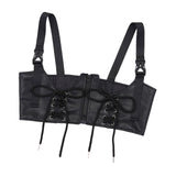 Maxbell Punk Fashion PU Leather Waist Belt Waistband with Straps for Dancing Dresses