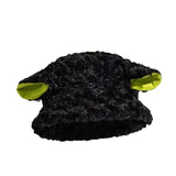 Maxbell Sheep Ears Hat Unique Winter Hat Handmade Furry for Female Teen Girls Ladies Black