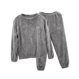 Maxbell Women Pajama Sets Sleepwear Winter Long Sleeve Round Neck Warm Baggy