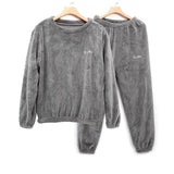 Maxbell Women Pajama Sets Sleepwear Winter Long Sleeve Round Neck Warm Baggy