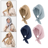 Maxbell Women Headscarf Triangle Shawl Windproof Light and Warm Down Hat Khaki