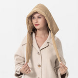 Maxbell Women Headscarf Triangle Shawl Windproof Light and Warm Down Hat Khaki