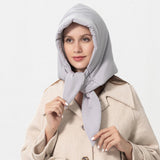 Maxbell Women Headscarf Triangle Shawl Windproof Light and Warm Down Hat Gray